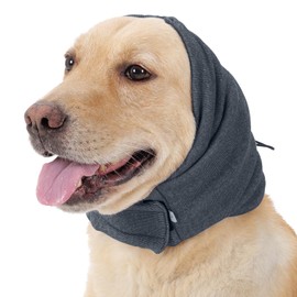 Lelepet Dog Earmuffs, Dog Ear Protection, Noise Protection, Headwear, Dog Ear Wraps for Fireworks, Anxiety Relief, Dog Grooming, Soothing Headband, Neck Warmer Hood, Grey, S