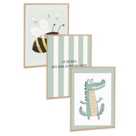 Kidsmood - Affirmation Poster for Children's Room - Encouraging Pictures for Children's Room Girls & Boys - Baby Room Decoration - Wall Pictures Animals for Children's Room Decoration [Small Heroes |