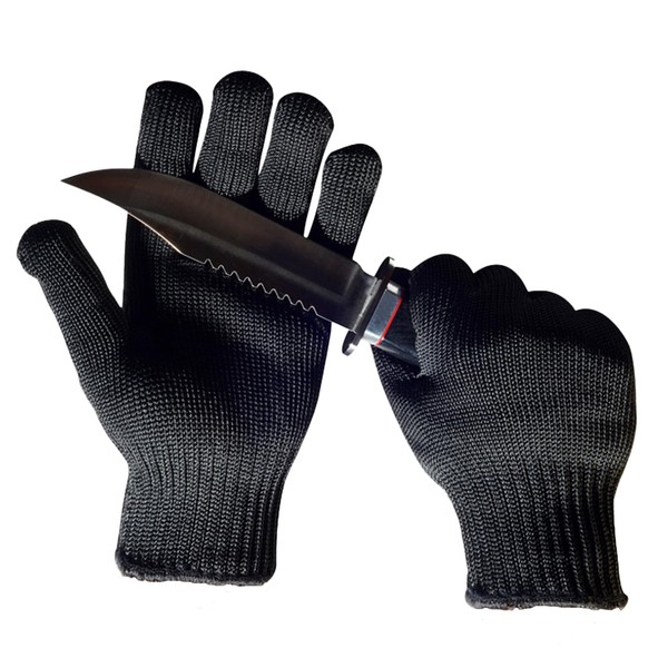 TeamSky 5-stufige schnittfeste Handschuhe, schwarzer Stahldraht, 1 Paar Schutzhandschuhe für