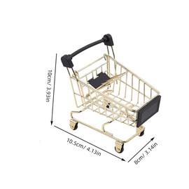 iplusmile 4Pcs Shopping Cart Tiny Pretend Play Compact Desk Ornaments Cosmetics Sponge Holder for Role Play Table Organization