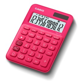 Casio MW-C20C-RD-N Colorful Calculator, Vivid Pink, 12 Digits, Mini Just Type