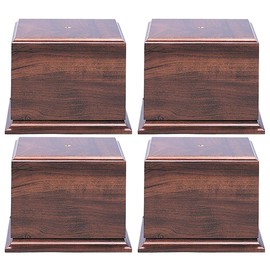 On Top Awards - 5.25" Tall x 7" Cherry Finish Particle Wood Base for Cups Trophies Awards Figurines Riser Pepetual Trophy for Extra Plates (7x7x5.25 - Pack of 4)