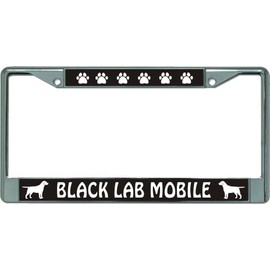 Black Lab Mobile Chrome License Plate Frame