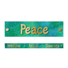 Carson Dellosa One World 36Ft of Motivational Bulletin Board Borders, 12 Strips of Green Trim With Positive Affirmations for Rolling Whiteboard, Posterboard, Office Decorations, and Classroom Decor