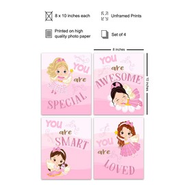 Girls Room Decor - Wall Decor for Girls - Little Girls Bedroom Decor - Pink Nursery Wall Decor - Cute Princess Wall Decor - Toddler Girls Bedroom - Kids Wall Art - Baby Girl Room Decorations