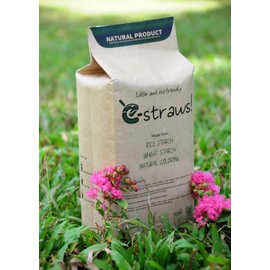 E-Straws Rice Straws - Made from Rice & Tapioca Starch, Edible Ingredients, Sturdy for Cold Drinks (Sodas, Juices, Coffee & More)