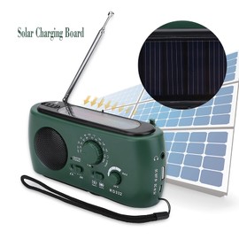 Solar Radio, Portable Crank Radio with AM/FM, AM/FM Crank Radio, Portable USB Emergency Radio for Hiking, Camping, Outdoor