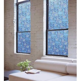 DUOFIRE Window Film, Protection Against Typhoons, Shatterproof, Blindfold Sheet, Glass Film, Window Shielding Sheet, Heat Shield, Thermal Insulation, UV Protection, Stained Glass, Stickable with