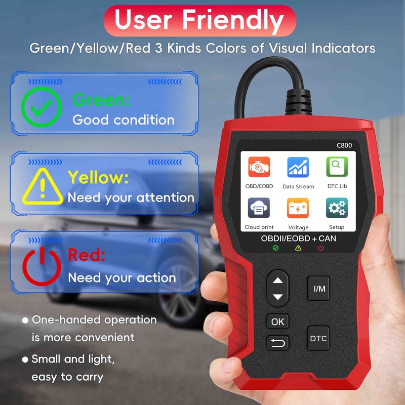 OBD2 Scanner Diagnostic Tool Cloud Print Car Check Engine Code