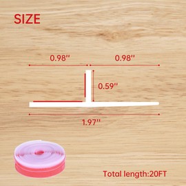 Upgrade T-Shaped Door Draft Stopper, Clear Silicone Seal Strip Weather Stripping for Side of Door Frame (‎‎20FTX1.97IN)