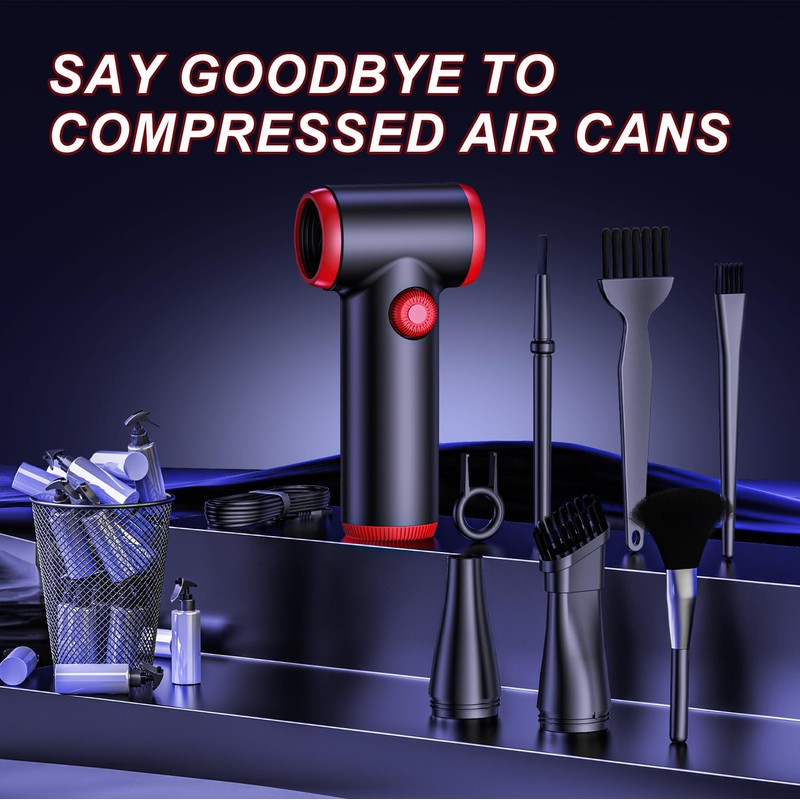 ATEngeus Compressed Air Duster, Stepless Speed Electric Air Duster, 100500RPM