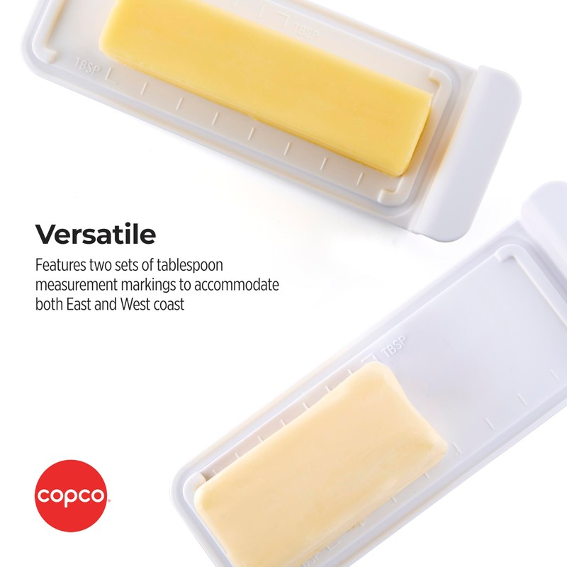 Copco Butter Dish with Clear Lid and Measurment Guide, 7.2