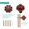 Seimneire 4pcs Rust Red Pumpkin Knobs, Vintage Ceramic Cabinet Knobs,