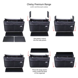 Periea 'Chelsy' Premium Handbag Organiser Insert: Structured Travel Pouch for Tote Bag, Purse Insert for Efficient Bag Organisation - Medium, Bright Pink