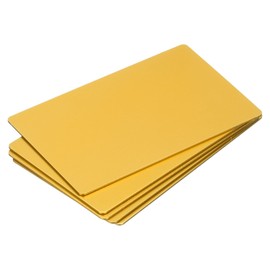 sourcing map Metal Business Cards Laser Engraving Cards DIY Engraving Blank Cards Anodized Aluminium for House Office Customer DIY Gift Plate Cards 86x54x1mm,Pack of 10(Yellow)