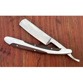 Tattva Tactical OG Vintage Shaving Straight Razor Chrome Mirror Finish Wood Handle Sharp Barber