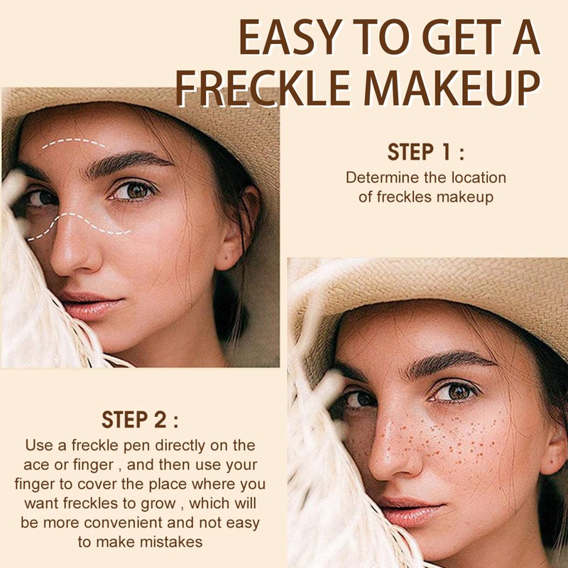 DekRion Freckle Pen, Long-Lasting Quick-Dry Pencil Natural Lifelike Water-proof Freckle
