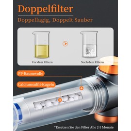 Water-Saving Shower Head with 3 Jet Types, Pressure Increasing Hand Shower with Filter Against Limescale, Rain Shower Heads, Shower Head Water-Saving with Stop Function, Spa Shower Head