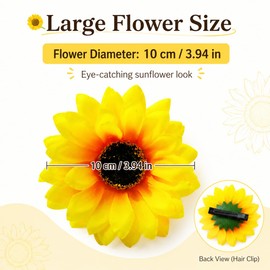 6 Pcs Sunflower Hair Barrettes Hair Clips for Women Girls, Daisy Alligator Hair Clips for Teen Girls Summer Beach Hair Accessories