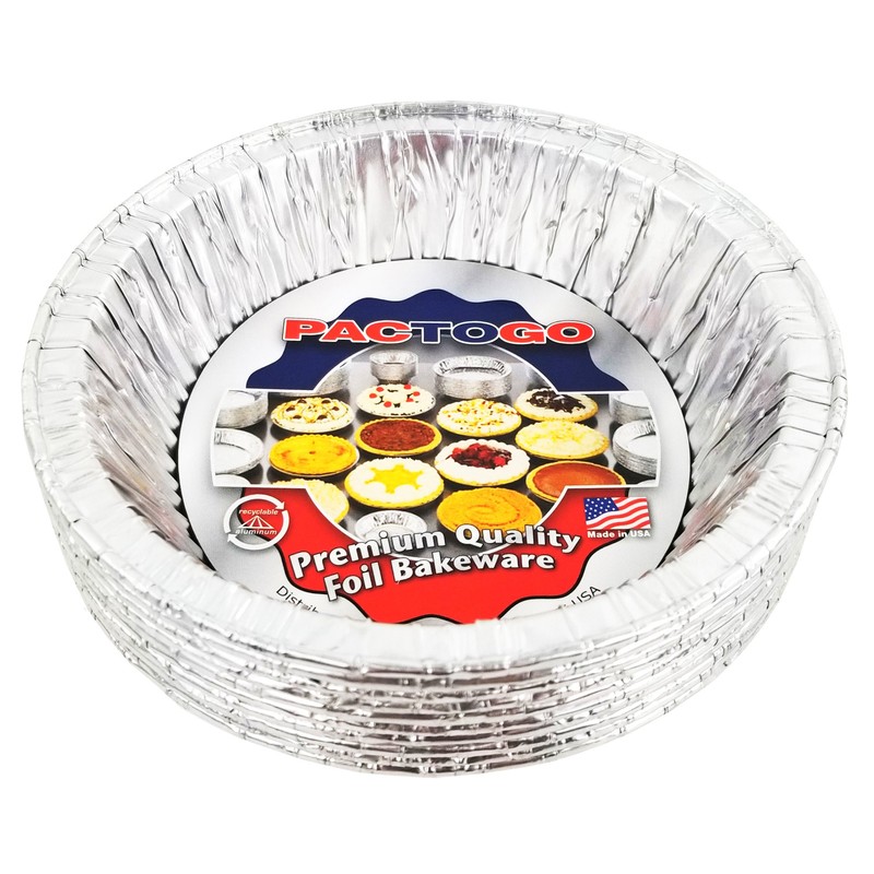 PACTOGO Disposable Aluminum 5 3/4" Meat Pot Pie Extra Deep