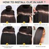 Kinky Straight Clip Ins Hair Extensions Natural Black for Black
