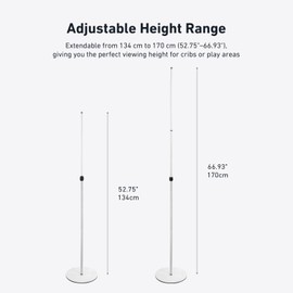 Holicfun Adjustable Floor Stand for Eufy Spaceview/Spaceview Pro Baby Monitors (E110 & E210), 52.7566.93 in Height, Flexible Gooseneck, Weighted Stable Base