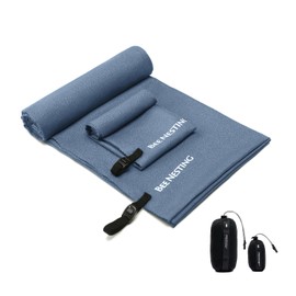 Bee Nesting Ultralight Quick Dry Towel,Microfiber Quick-Drying Towels with Compact Packable Pocket for Travel Towel Microfiber Beach Towels Camp Towel Gym Towel Swimming Towel(Navy Blue 2 Set)