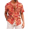 KYKU Mens Button Down Hawaiian Shirts Summer Accessories, Abstract Pattern,