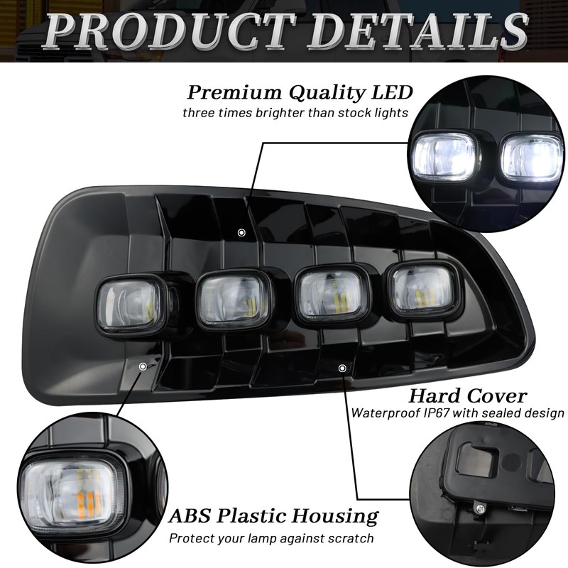 BINQIGOO Front Bumper Fog Lights Daytime Running Light Turn Signal