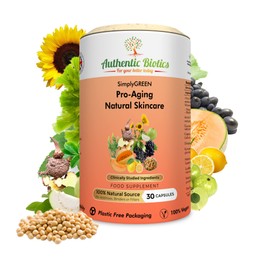 Vegan Collagen Boosting Natural Plant-based Skincare, Vitamins for Healthy Skin with Antioxidants, Contains Vitamin D3 K2 C & E Zinc Niacin Biotin & SOD, Multivitamins for Women & Men,1 Month Supply