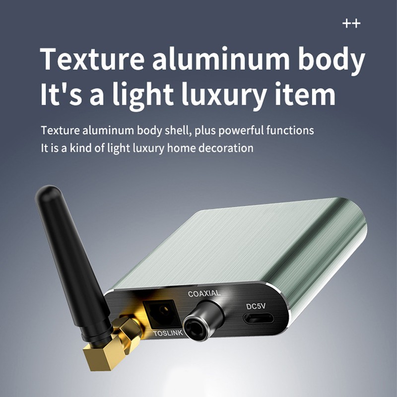 Bluetooth 5.2 Receiver Low Latency AUX Optical Coaxial Output Support