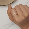 925 Sterling Silver Gold-Plated Ring for Women, Airplane Statement Ring,