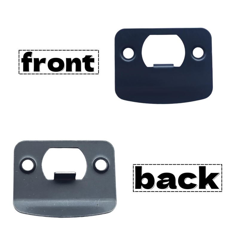 12-Piece Door Strike Plate Kit, Black Stainless Steel Deadbolt Covers