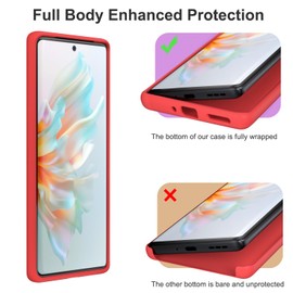 NUIMADL Moto Edge+ 2023 5G Case, Soft Liquid Silicone Protective and Anti-Scratch Microfiber Lining Shockproof Compatible with Moto Edge Plus 2023 5G Cover (Red)
