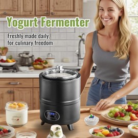 Commercial Yogurt Maker, Automatic Fermentation Machine, Yogurt Maker, Time and Temperature Control, for Garlic, Natto, Pickle, Sweet Rice Wine (black, 8L)