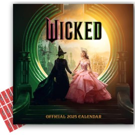 Wicked Movie Calendar 2025 Square Wall Calendar with FREE Organisational Stickers Included