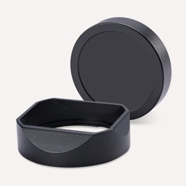 Square Metal Lens Hood with Lens Cap for Voigtlander Nokton Classic 35mm F1.4 I/II, 40mm F1.4, 50mm F1.5 II ASPH VM Replaces LH-6 (Aluminum Alloy - Black)