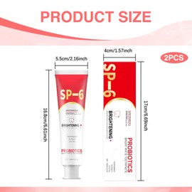 Colaren 2 PCS Sp-6 Ultra Whitening Toothpaste, Sp-6 Probiotics Whitening Toothpaste, Deep Cleaning Oral Care Toothpaste, Fresh Breath