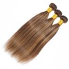 Dokksiiia Highlight P427 Straight Human Hair Bundles Ombre Chocolate Brown