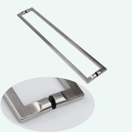 lesuti 24" Stainless Steel Double-Sided Push-Pull Door Handle,Sliding Barn Door Handle for Wood Door or Glass Door, Easy Install（Brushed Stainless）