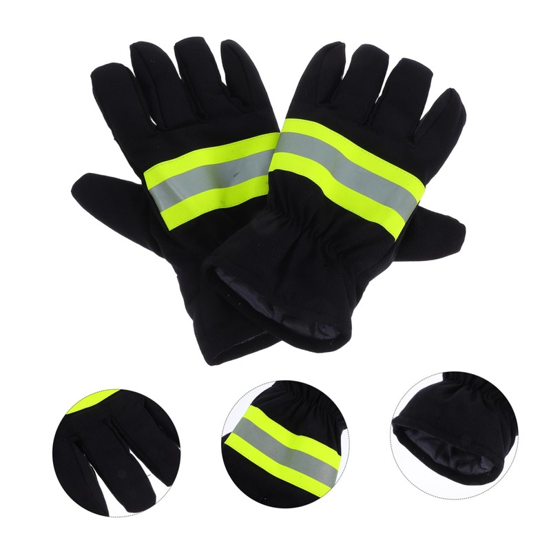 BUGUUYO 1 Pair Firefighter Gloves Fire Resistant for Industrial Use
