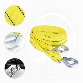 Premium 4 Meter Car Trailer Towing Rope 5 Ton Load Capacity Reinforced Loops & Safety Hooks Emergency Tow Strap for Most Cars
