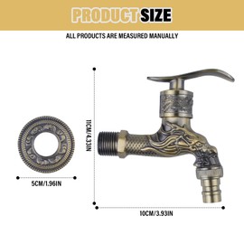 Antique Faucet Garden Tap Vintage: Nizirioo Antique Faucet 1/2 Inch Wall Mounted Dragon Carved Tap Dragon Carved Tap Brass Tap for Bathroom Kitchen
