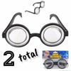 Round Bubbles Glasses Bug Eyes Specs Coke Bottle Costume Goggles