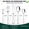 LIANYU 20 Piece Silverware Flatware Cutlery Set, Stainless Steel Utensils