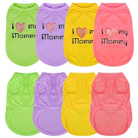 Paiaite Expressive Pet Vest: 4PCS Sleeveless Dog Shirt with 'I Love My Mommy' Slogan, Ideal for Chihuahuas, Poodles, Yorkies, and More - Adorable Design, Ultimate Comfort, Easy Maintenance! X-Small