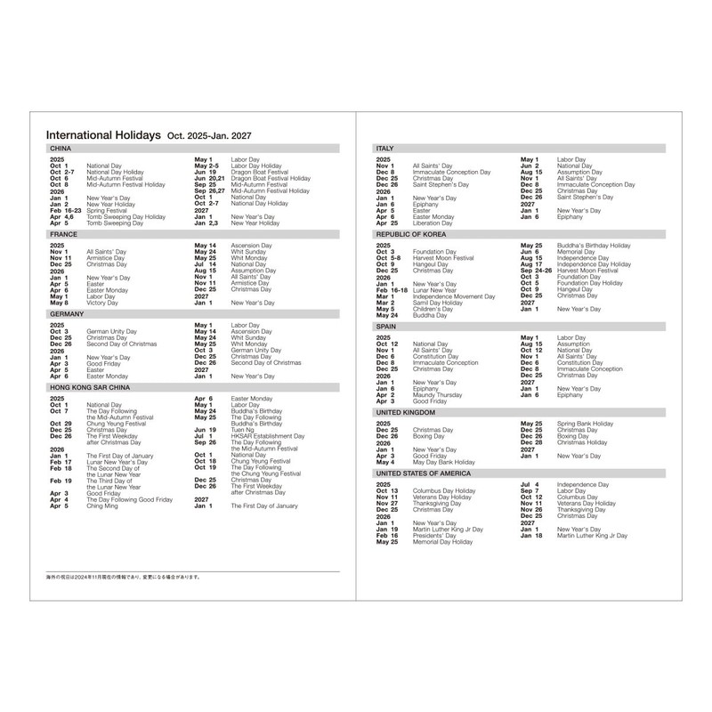 Marks 26ADR-CV-RFL Planner 2025 Schedule Book, Begins in October 2025,
