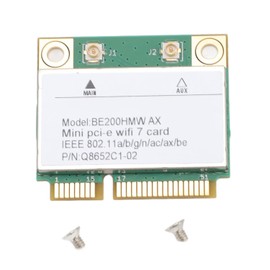 Tarjeta Mini PCI E WiFi 7, 8774Mbps 2 Bandas 2.4G 5G Tarjeta de Red Inalámbrica Gigabit Mini Adaptador WiFi de Interfaz PCIE con Bluetooth 5.4 BE200HMW para PC (Sin antena)