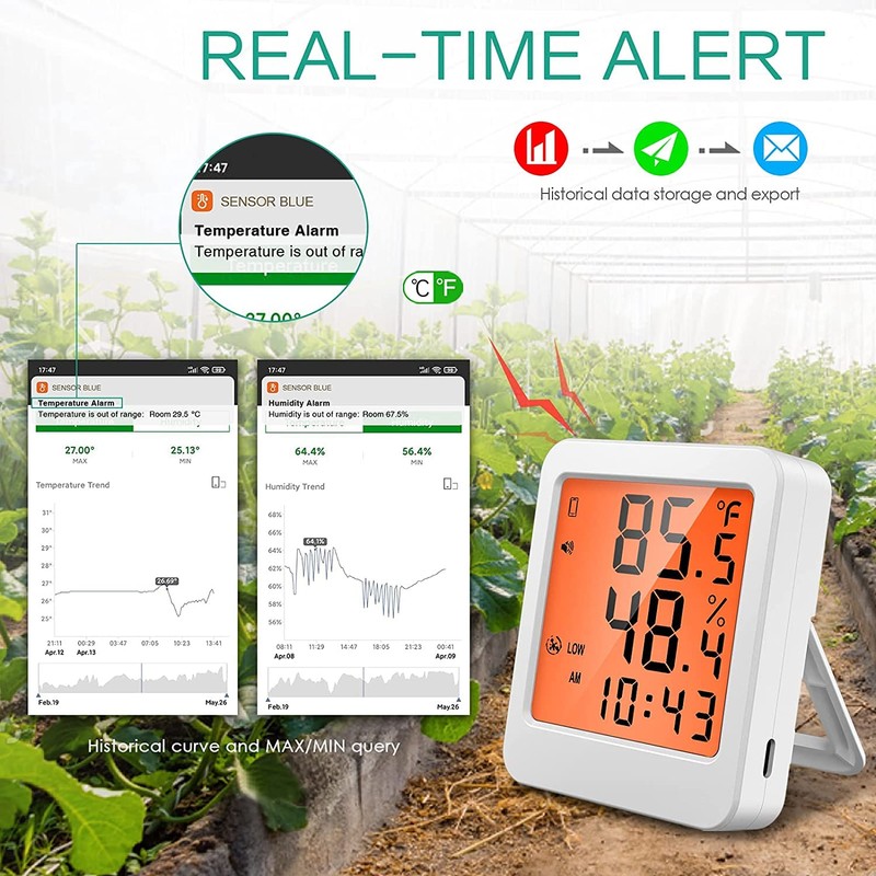 JJ Julie Japan Smart Thermo-Hygrometer, Bluetooth, High Precision, Smartphone Compatible,