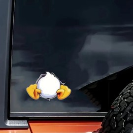 2 pcs A Stuck Duck Butt Funny Car Bumper Sticker,6 Inch Vinyl Decal, Waterproof,Die-Cut for Cars,Windows,Laptops
